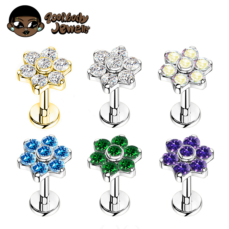 Zoor Body Jewelry - ASTM F136 Titanium Flower Piercing 16G