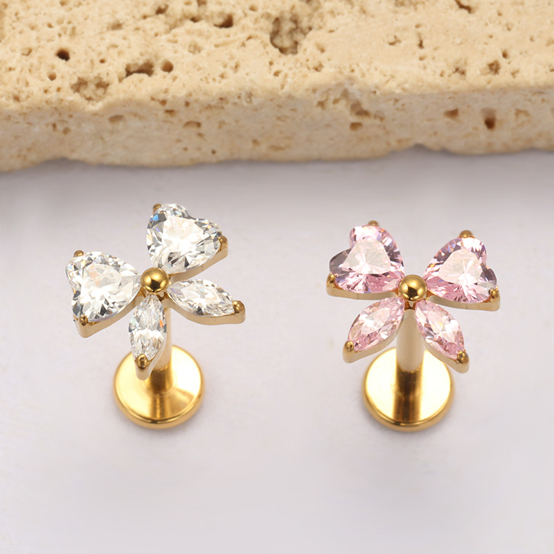 ASTM F136 TItanium Heart CZ Bo - Zoor Body Jewelry ulasan dan harga