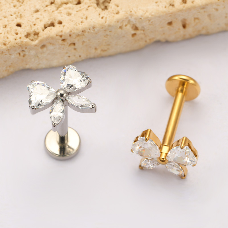 ASTM F136 TItanium Heart CZ Bo - Zoor Body Jewelry ulasan dan harga