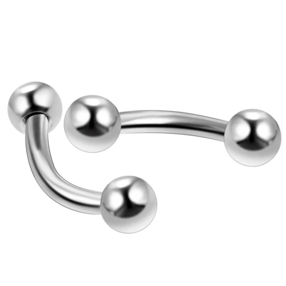 10Pcs/lot Steel Eyebrow Banana - Rook Curved Barbell ulasan dan harga