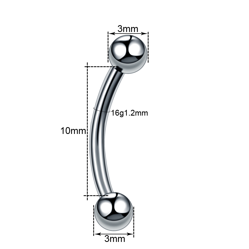 10Pcs/lot Steel Eyebrow Banana - Rook Curved Barbell ulasan dan harga