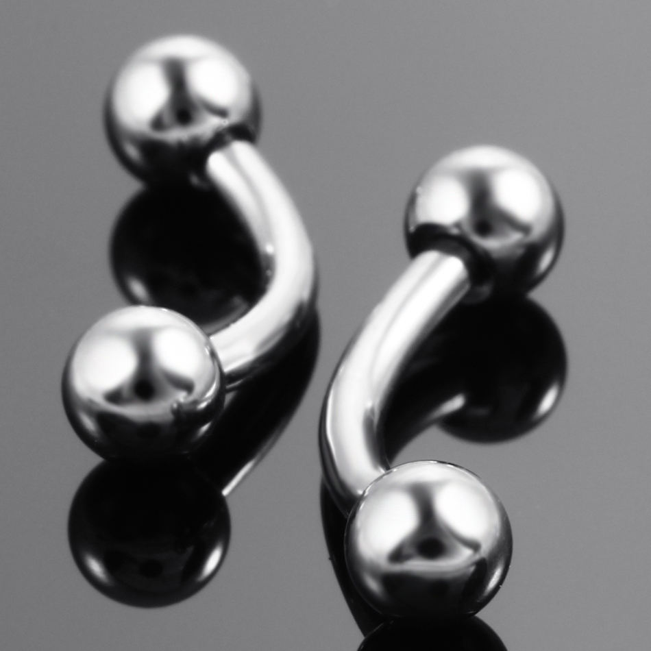 10Pcs/lot Steel Eyebrow Banana - Rook Curved Barbell ulasan dan harga