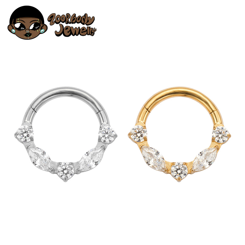 ASTM F136 Titanium Marquise CZ - Zoor Body Jewelry ulasan dan harga
