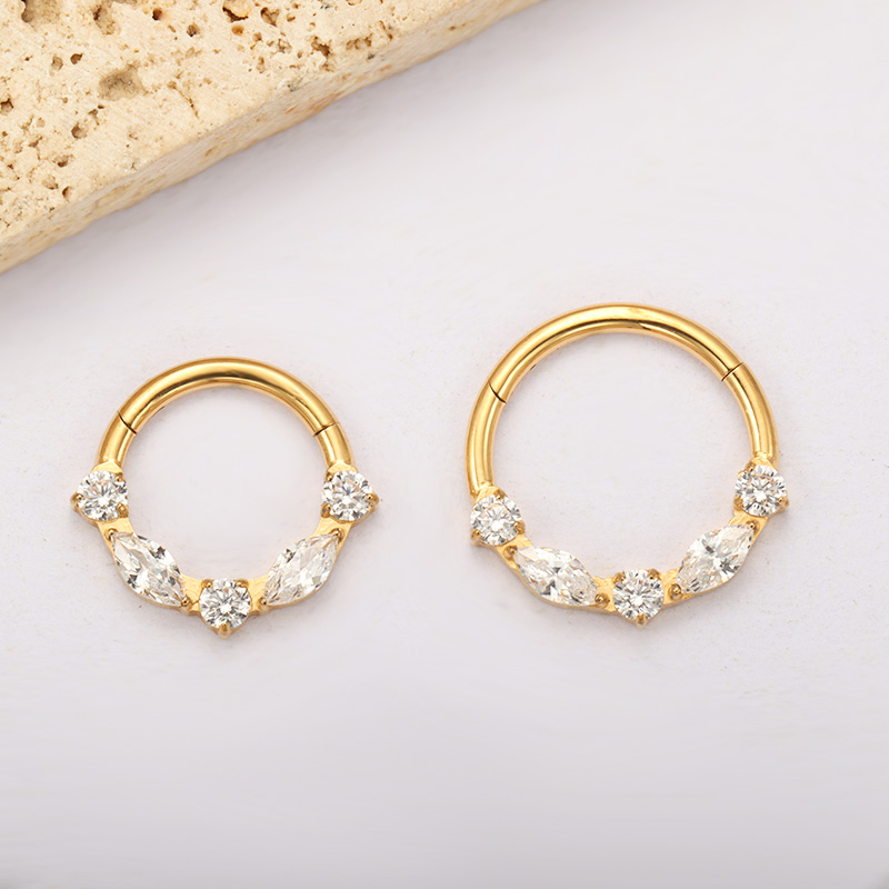 ASTM F136 Titanium Marquise CZ - Zoor Body Jewelry ulasan dan harga