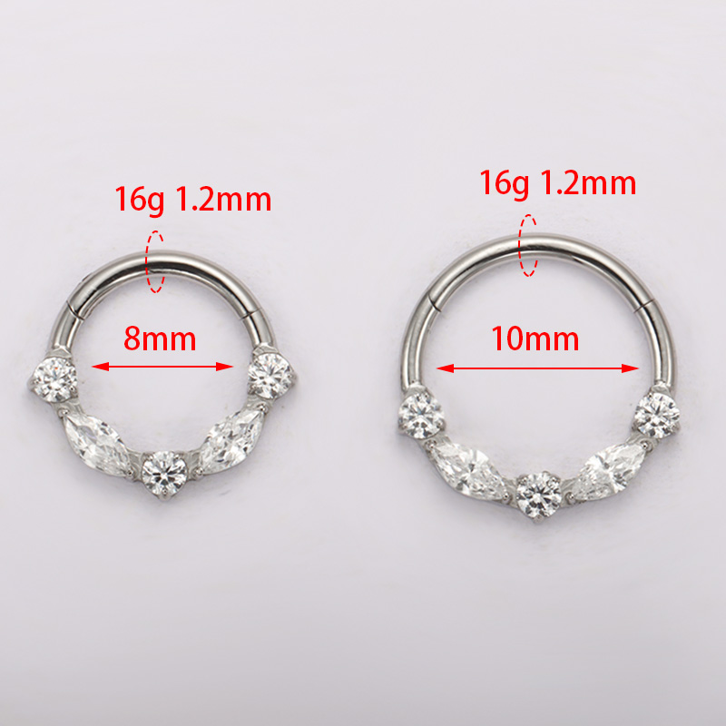 ASTM F136 Titanium Marquise CZ - Zoor Body Jewelry ulasan dan harga