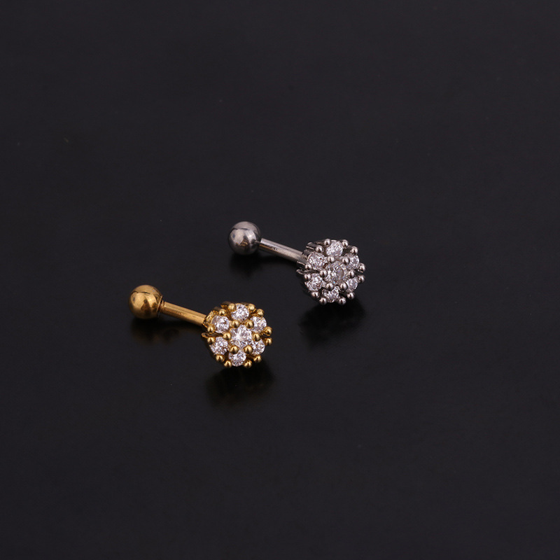 1PC Flower Crown CZ Eyebrow Ri - Rook Curved Barbell ulasan dan harga