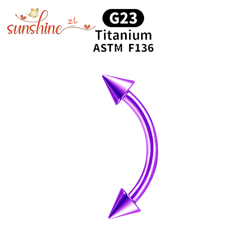 1PC G23 Titanium Spike Curved  - Rook Curved Barbell ulasan dan harga