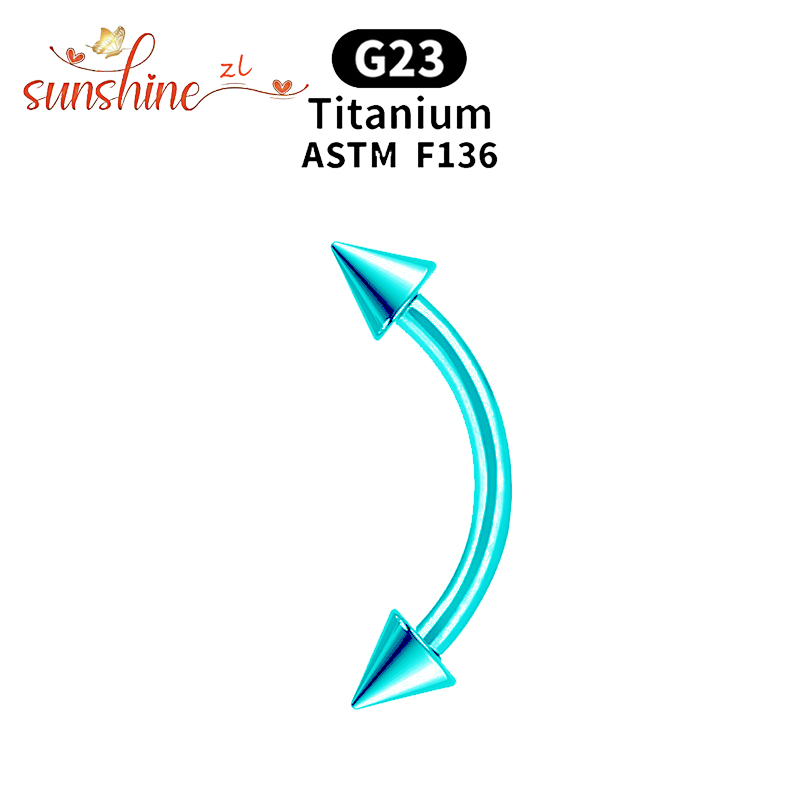 1PC G23 Titanium Spike Curved  - Rook Curved Barbell ulasan dan harga