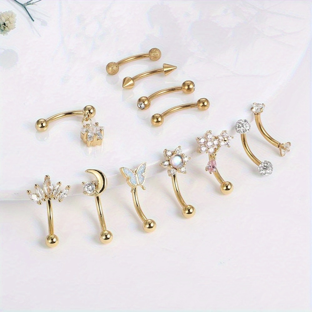 Florideco 1PC Stainless Steel  - Rook Curved Barbell ulasan dan harga