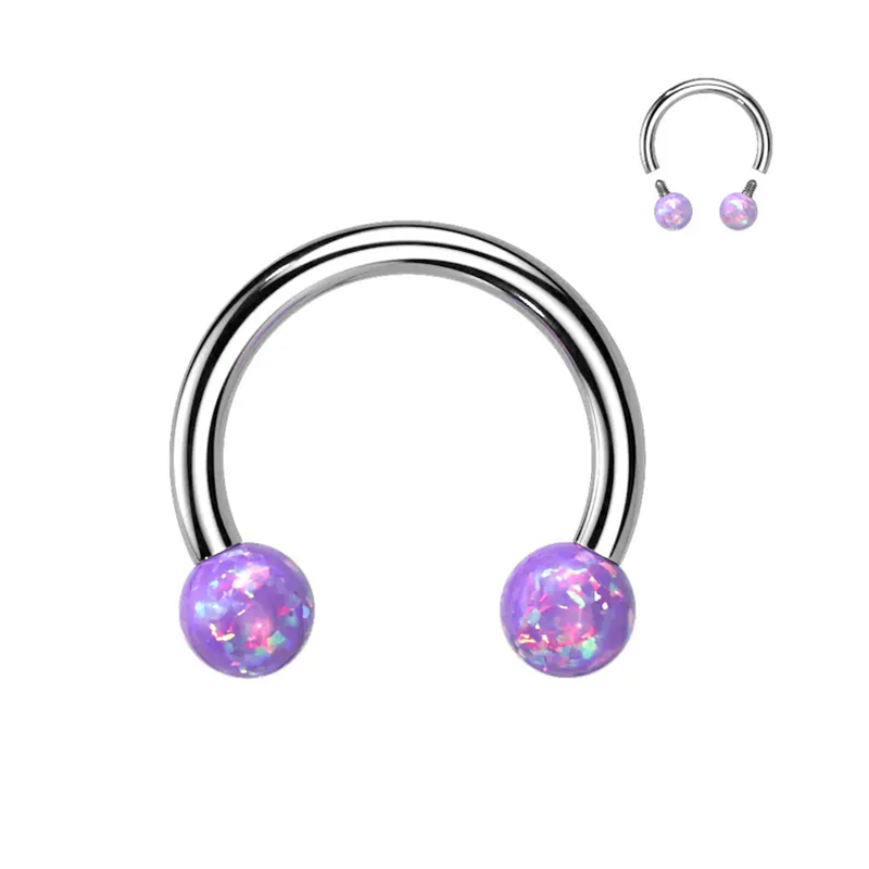 Surgical Steel Opal Horseshoe  - Rook Curved Barbell ulasan dan harga
