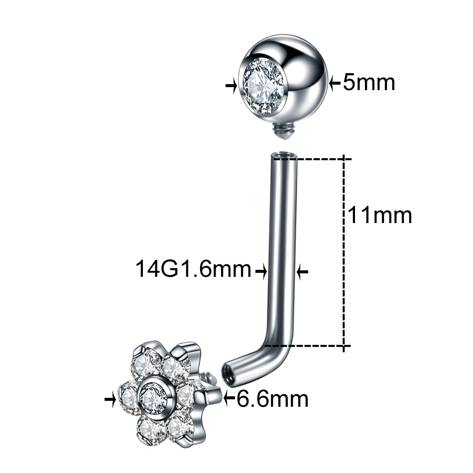 10pcs/lot Titanium Zircon Chri - Body Jewelry Vch ulasan dan harga