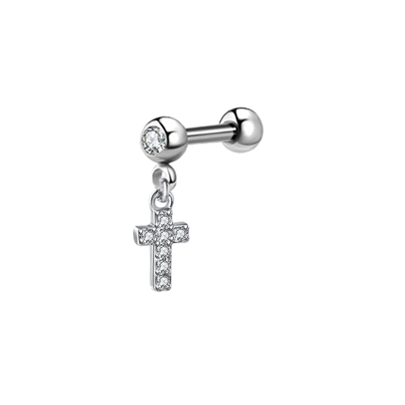 1PCS Moon Ear Cartilage Stud E - Rook Curved Barbell ulasan dan harga