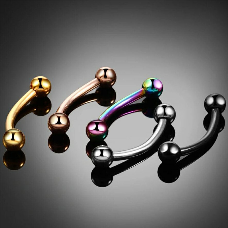 20pc/set Steel Eyebrow Banana  - Rook Curved Barbell ulasan dan harga