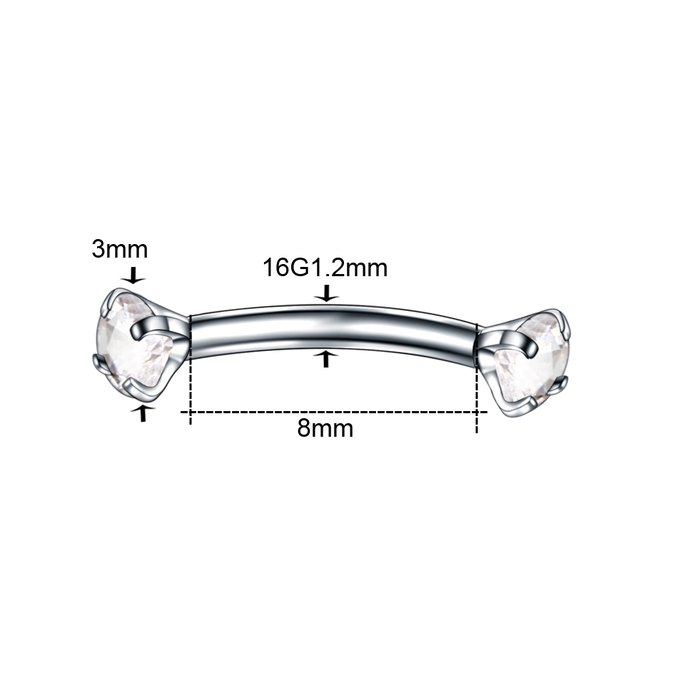 1PC Steel Curved Barbell Pierc - Rook Curved Barbell ulasan dan harga