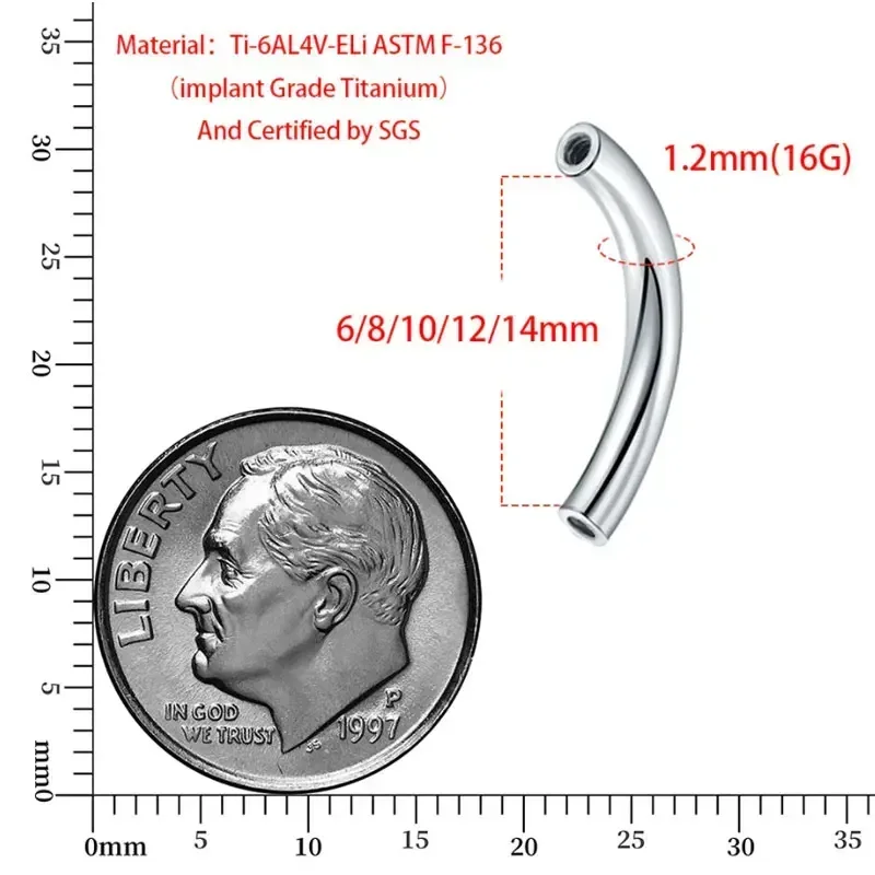 10 Pcs/Lot ASTM F136 Titanium  - Zoor Body Jewelry ulasan dan harga