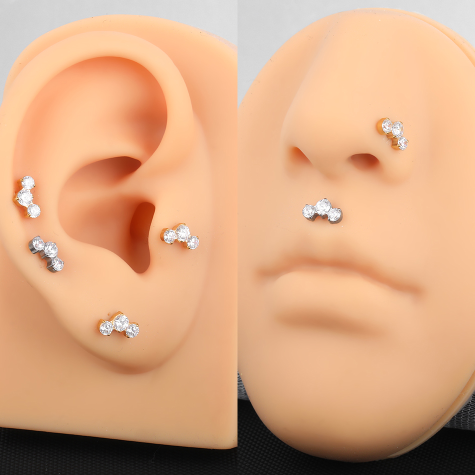 1/5PCS Titanium Piercings CZ L - Zoor Body Jewelry ulasan dan harga