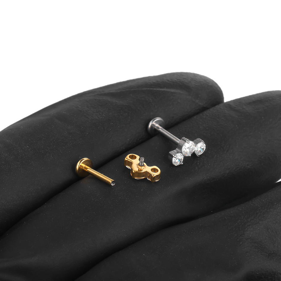 1/5PCS Titanium Piercings CZ L - Zoor Body Jewelry ulasan dan harga