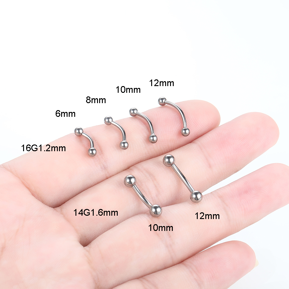 1Pc Titanium Piercing Curved B - Rook Curved Barbell ulasan dan harga