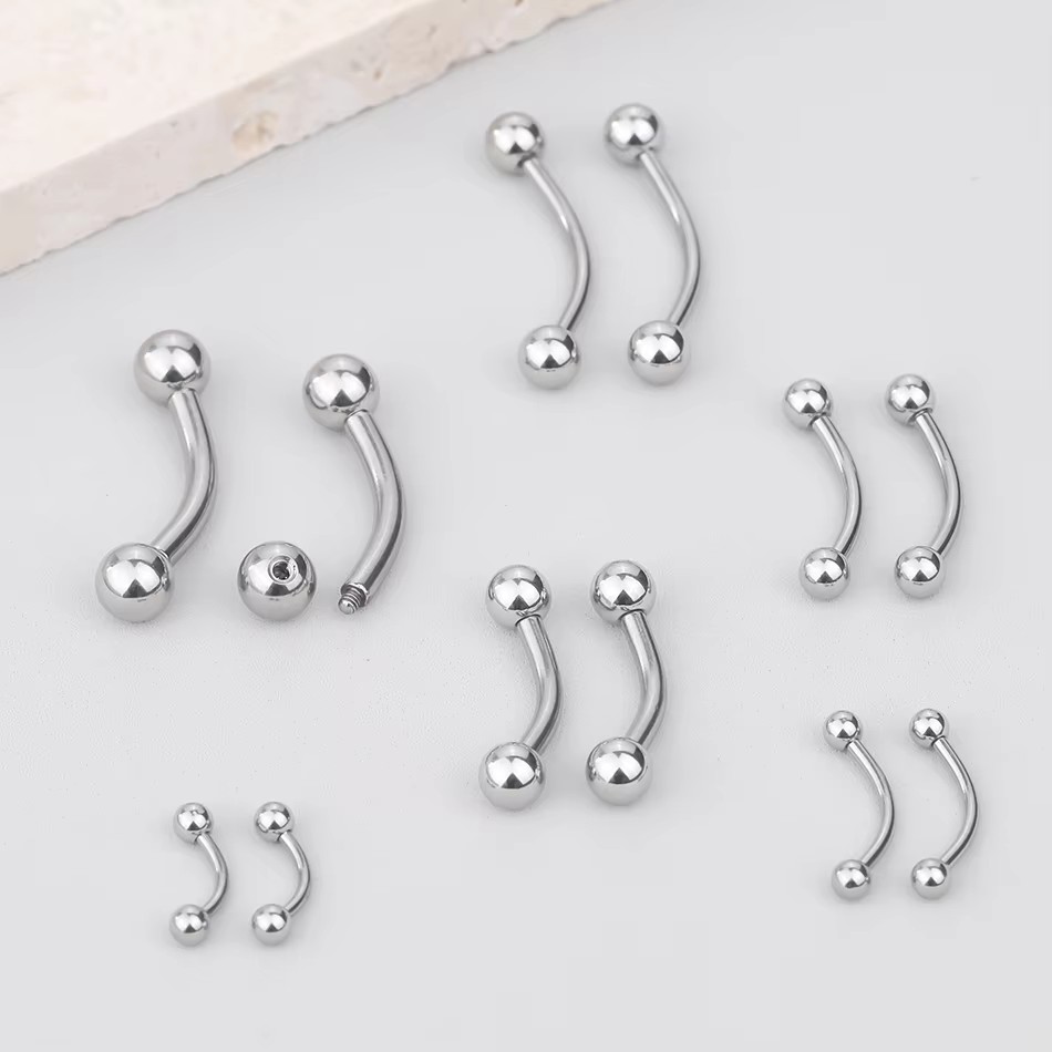1Pc Titanium Piercing Curved B - Rook Curved Barbell ulasan dan harga