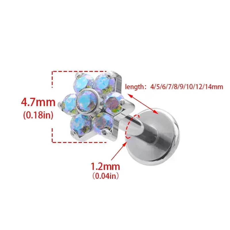 ASTM F136 Titanium Flower Pier - Zoor Body Jewelry ulasan dan harga