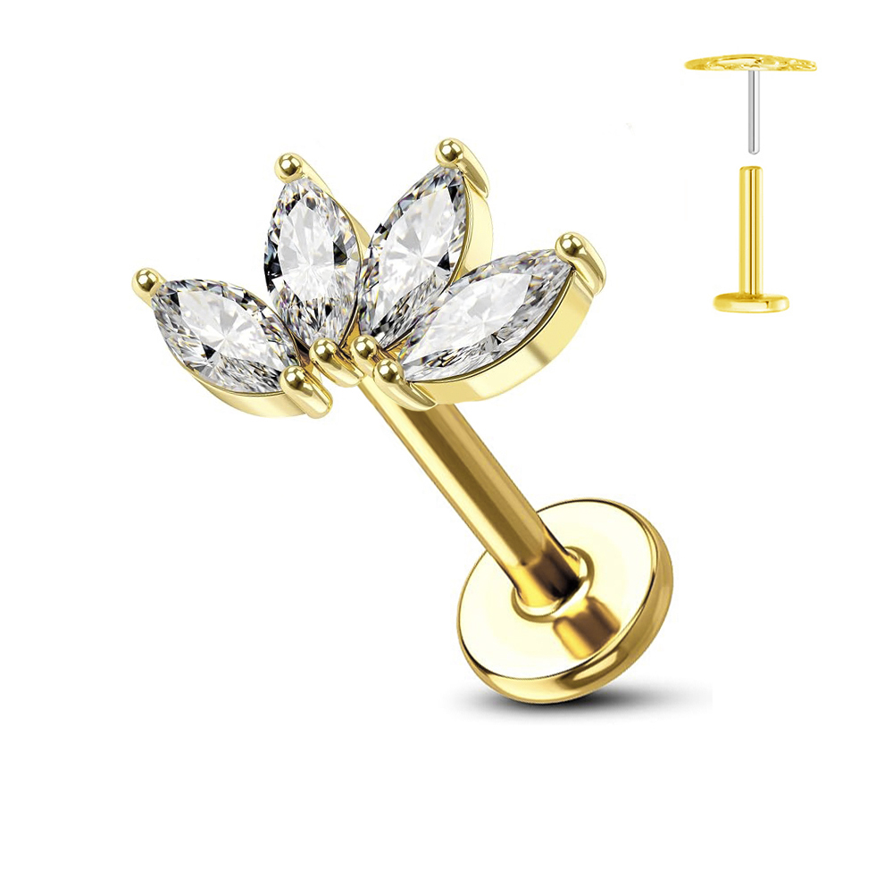 ASTM F136 G23 Titanium Flower  - Zoor Body Jewelry ulasan dan harga